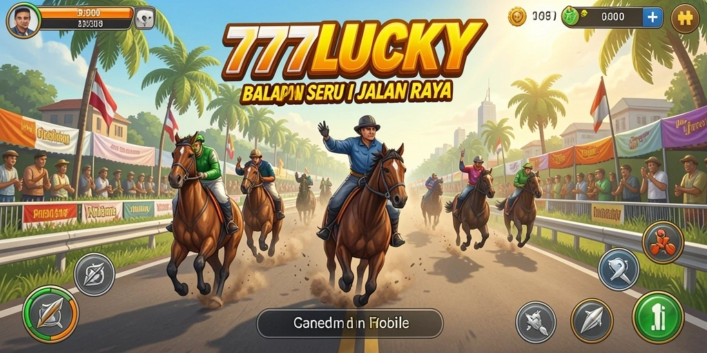 Tampilan gameplay mendebarkan dari game Racing 777LUCKY yang penuh aksi.
