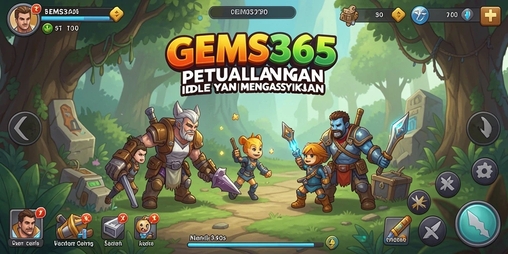 Tampilan gameplay GEMS365 yang menawan dan penuh warna.