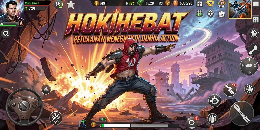 Tangkapan layar HOKIHEBAT menampilkan aksi seru dan grafis menawan.