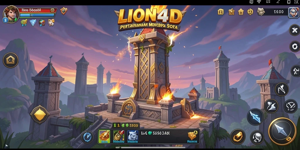 Tampilan gameplay menarik dari LION4D dalam Tower Defense.