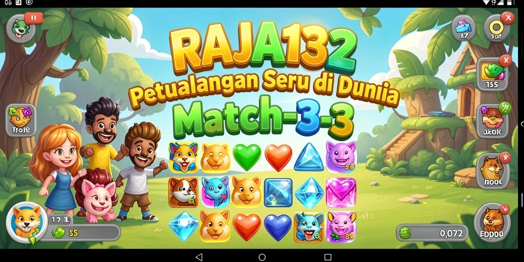 Tampilan menawan dan penuh warna dari gameplay Match-3.