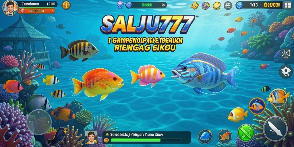 Tampilan gameplay SALJU777 yang seru saat menembak ikan.