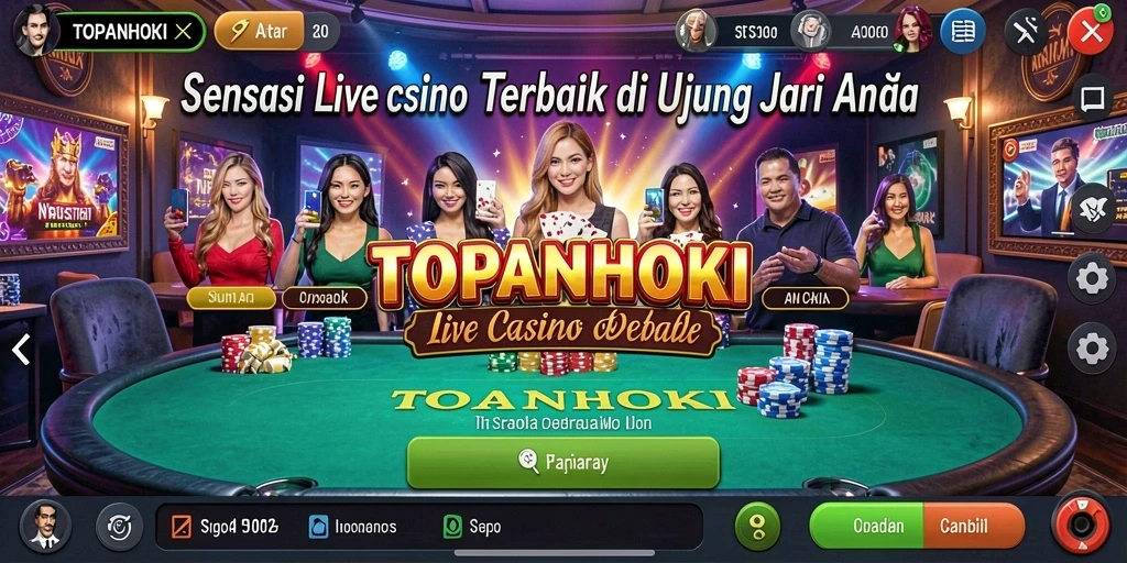 Tampilan menarik dari gameplay Live Casino di TOPANHOKI.