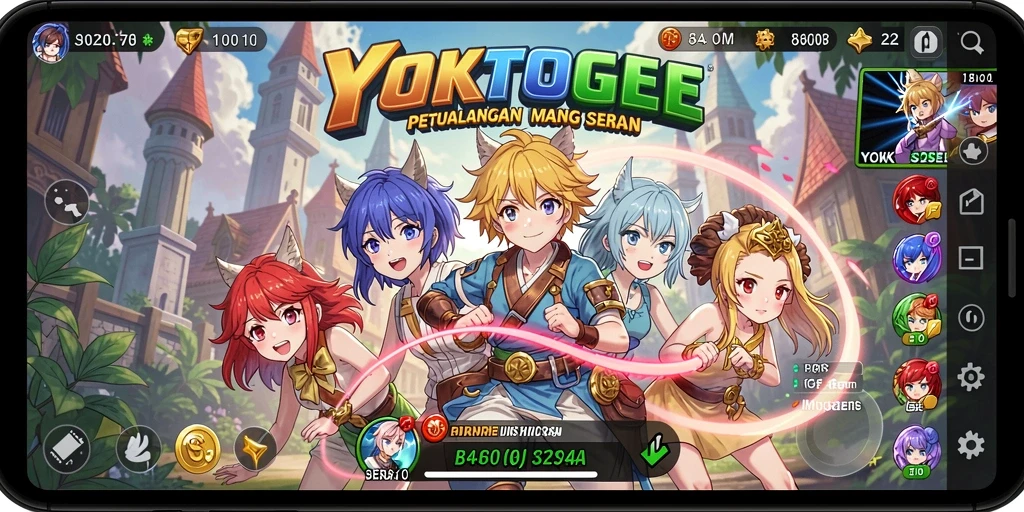 Screenshot gameplay YOKTOGEL yang menampilkan aksi seru anime.