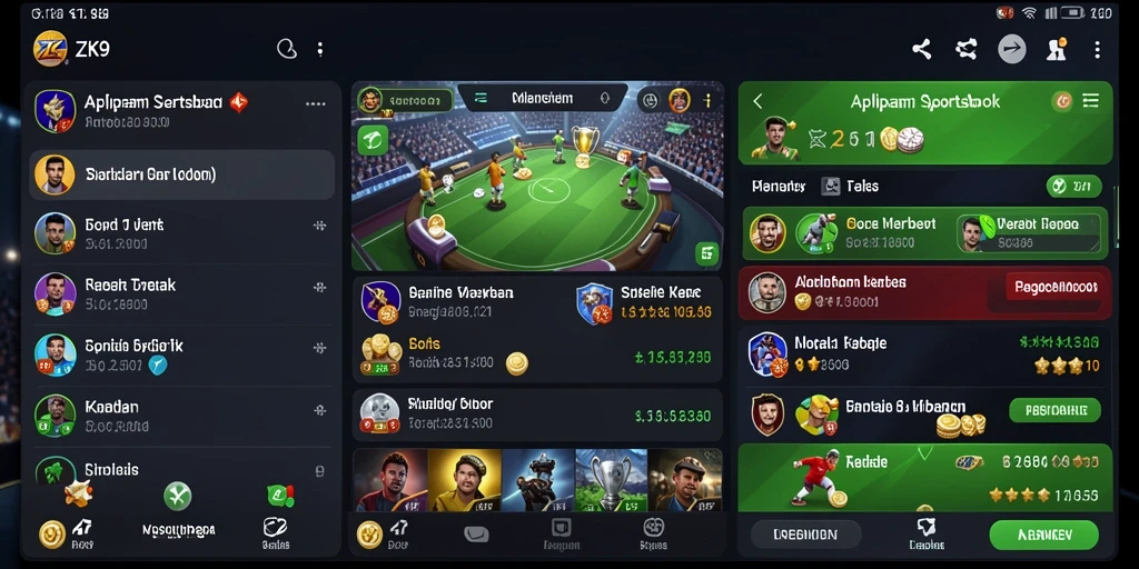 Tampilan gameplay menarik dari aplikasi ZK9 Sportsbook.