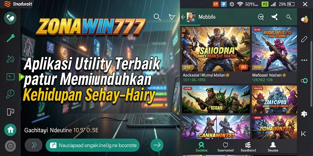 Tampilan antarmuka ZONAWIN777 yang modern dan sederhana
